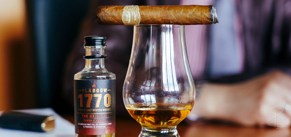 The Por Larranaga Petit Corona and Glasgow 1770 The Original whisky were the perfect pairing
